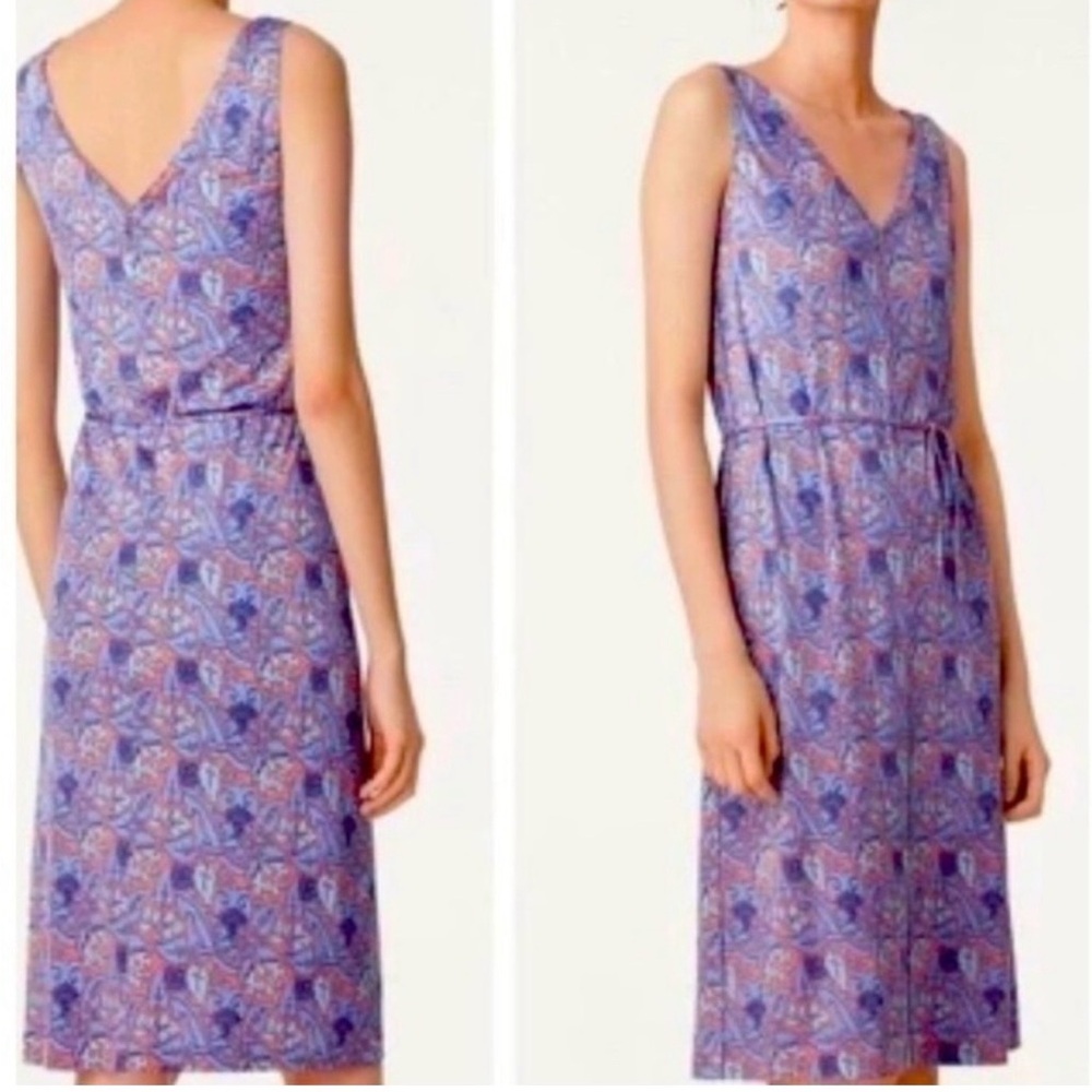 Tory Burch Sandy Dress in Silk with Sea Coral Artemis Pattern size Small